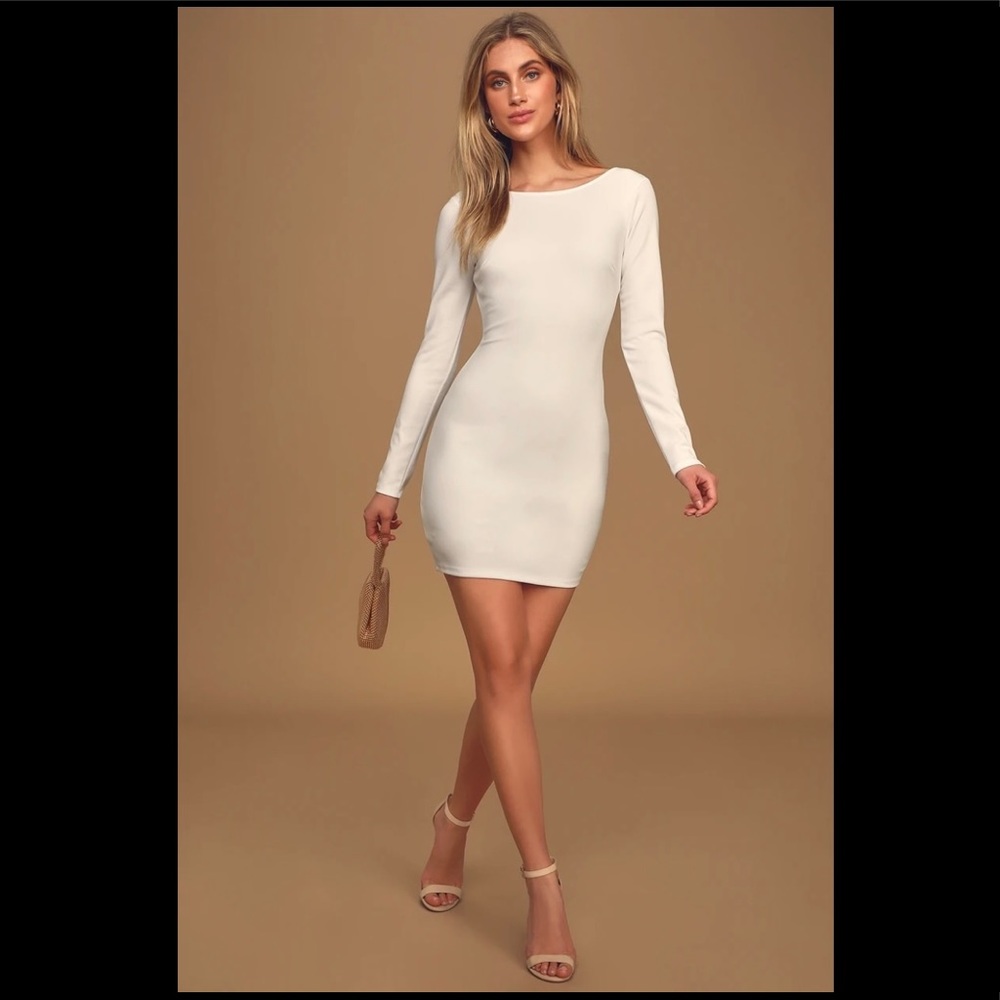 Lulus Addyson White Long Sleeve Backless Dress
